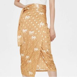 Never Fully Dressed Elephant Jaspre Wrap Skirt with gold fleck XL Retail $125.